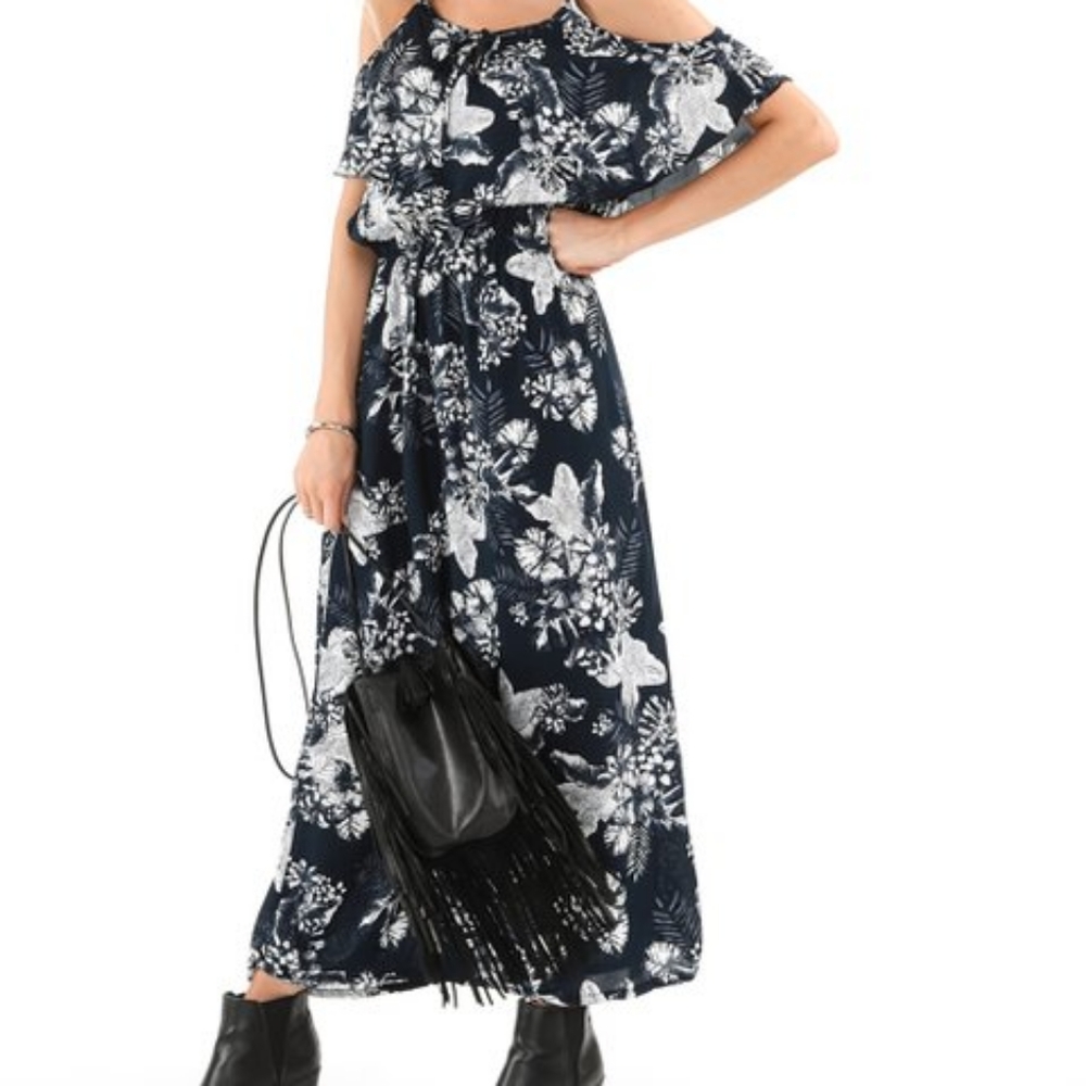 Cold-Shoulder Maxi Dress